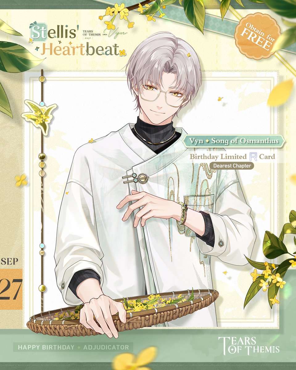 TearsofThemisEN's tweet photo. ✦ Stellis' Heartbeat - Vyn ✦ Event Rewards

Between 2026/09/19 11:00 and 09/29 04:00 (UTC+9), complete the birthday tasks to get Vyn R card, birthday Invitation, event Badge, Tears of Themis, and various limited rewards.

#TearsOfThemis https://t.co/wRNYfxvxdS