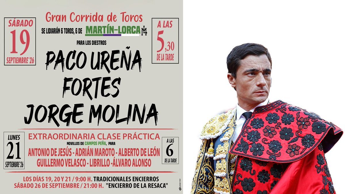 gespectatoledo's tweet photo. @PacoUrenapaco en Bargas (Toledo) Sábado 18/09/26 @aytodebargas https://t.co/J5grQ8dNNZ