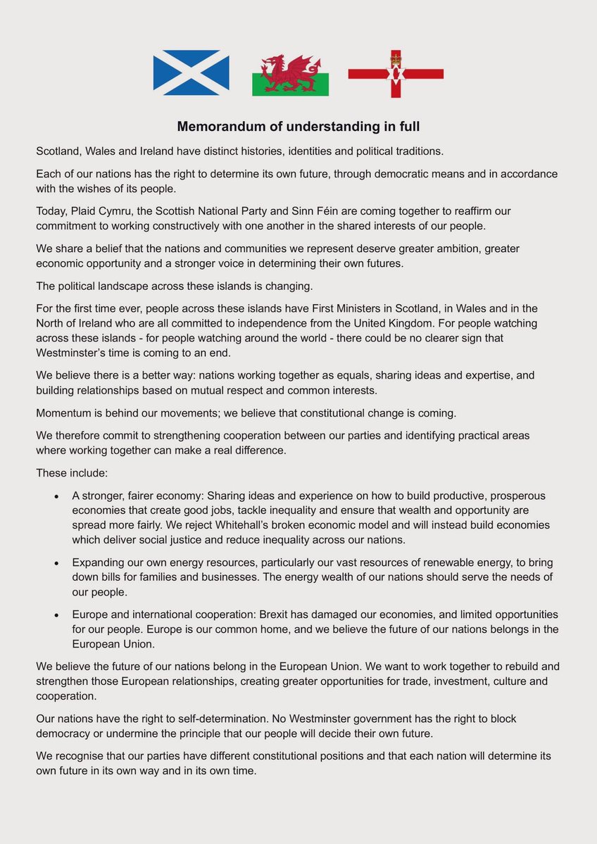 pier_falasca's tweet photo. Questa è davvero importante. 
“We believe the future of our nations belong in the European Union”.
La preda di posizione dei primi ministri di Scozia, Galles e Irlanda del Nord è davvero storica. https://t.co/otZy9OoFy9