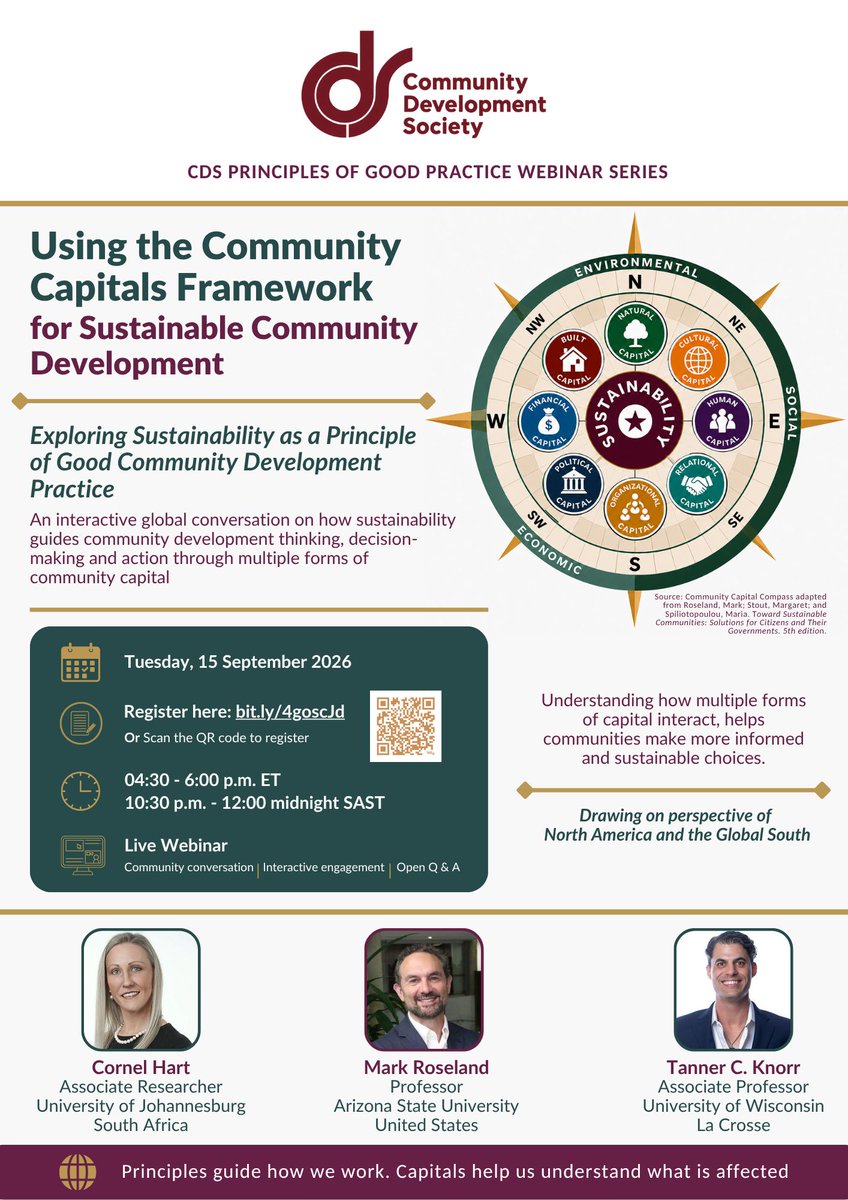 CommDevSoc's tweet photo. Final Chance to Register at https://t.co/bIATS5uOE8 for Tomorrow's Free CDS Webinar on Sustainability https://t.co/HHsHryZIqI