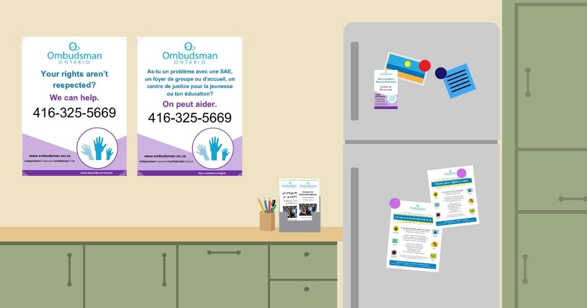 Ont_Ombudsman's tweet photo. Young people in care have a right to be informed about and contact the Ombudsman when they have a problem. Keep them in the know by requesting some of our many resources: https://t.co/iQMwyv2ZkH https://t.co/JU4AO0ltSx