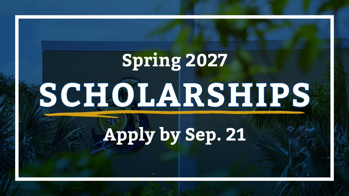 spcnews's tweet photo. Titans, there's only ONE WEEK LEFT to apply for Spring scholarships from the SPC Foundation! Your completed application must be submitted by 5 p.m. on Sep. 21 in order to be eligible. Learn more and apply online at https://t.co/RqLRnZqjyV. https://t.co/6rACZjeiJ6