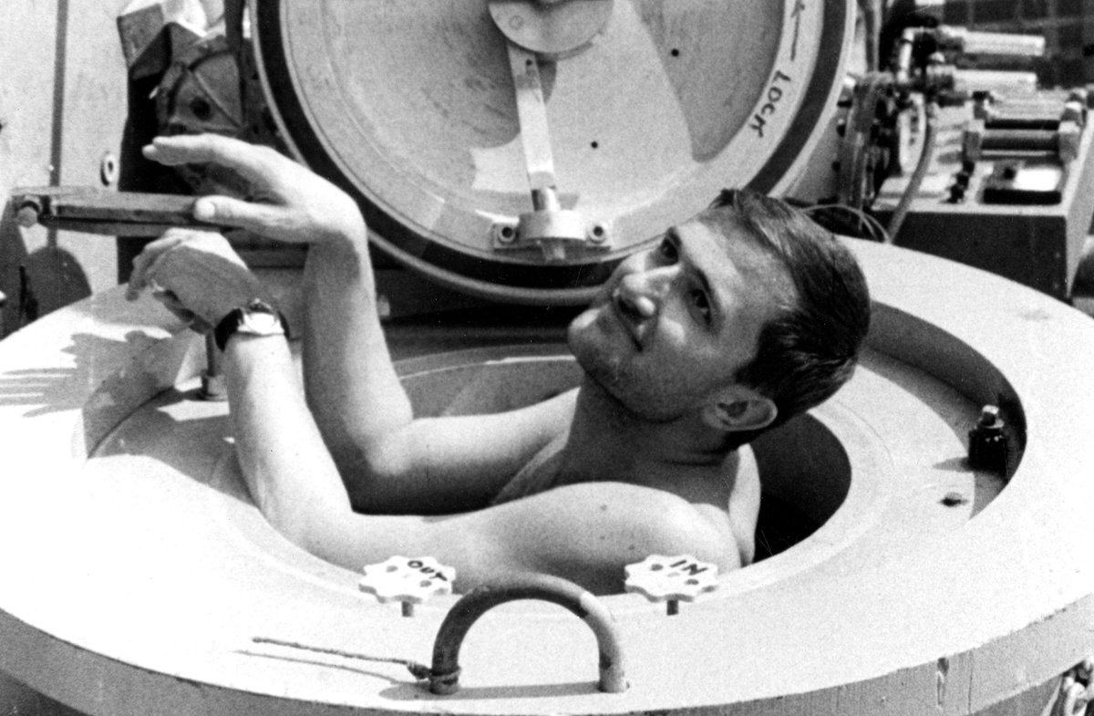 DeepEngineered's tweet photo. This month marks the 64th anniversary of Conshelf I, the first underwater human habitat. 

Explore more of the incredible history of humans living underwater. 

Watch the full video on Youtube: https://t.co/2SIzqi1zOJ.

Sources: Smith Archive (1962), U.S. Navy and NASA.

#DEEP https://t.co/nMP8QFj8Tm