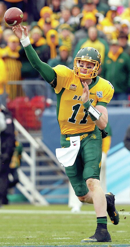 MSPAthletics's tweet photo. What’s stopping Wentz from getting the same hometown hero support Brosmer gets?

He grew up as a Vikes fan in NoDak.

He won 5 FCS Natties with NDSU.

He played through injuries last year.

He just beat the Packers.

He deserves a little more love. https://t.co/S3iFdyORFd
