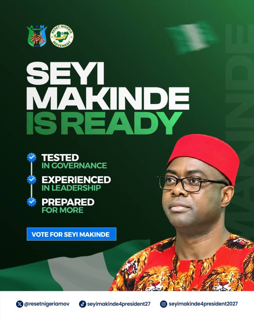 The_Ilaija's tweet photo. Seyi Makinde is ready.

Let's RESET NIGERIA 🇳🇬.

#Voteseyimakinde4president
#Resetnigeria2027
#ResetNigeria
#MakindeForPresident 
#GovernanceThatWorks 
#FromOyoToNigeria
#APM
#NigerianFirst https://t.co/UzB1NITo85