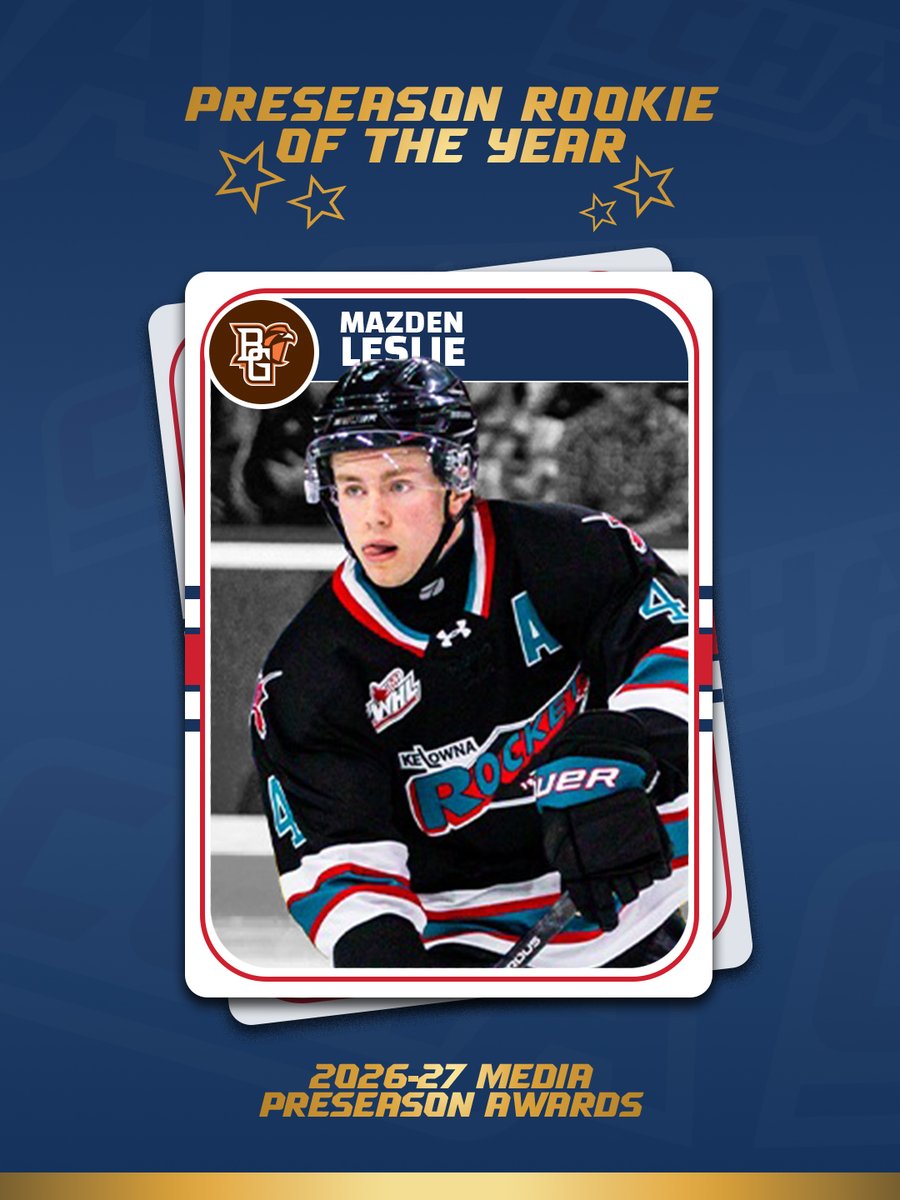 CCHAHockey's tweet photo. Mazden Leslie topped the #CCHA media's Preseason Rookie of the Year voting!
#CCHAHockey | #CCHAHonors https://t.co/ufDdmB2W26