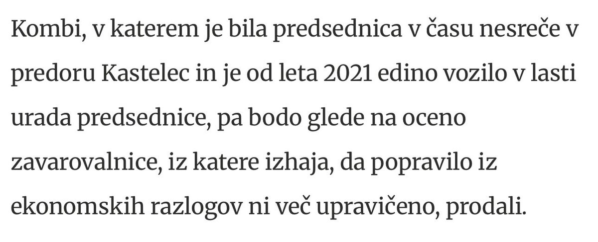 BojanPozar's tweet photo. Predsednica je kombi sesula do konca. Na funkciji nam torej dela tudi materialno škodo. #totalka 🤷🏻‍♂️ https://t.co/MeQZEHap1c