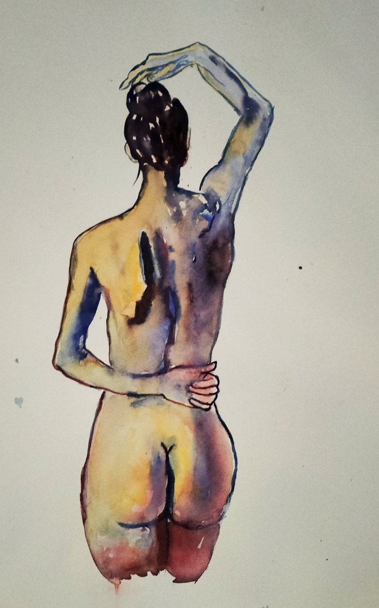 respirart's tweet photo. Acuarela de mujer de espalda de 15 minutos. #acuarela #watercolor #watercolorist #watercolour #aquarel·la #acuarelista #pintura #acuarelista #figuredrawing #figurahumana #mujerdeespalda https://t.co/x3kkJaQHaU