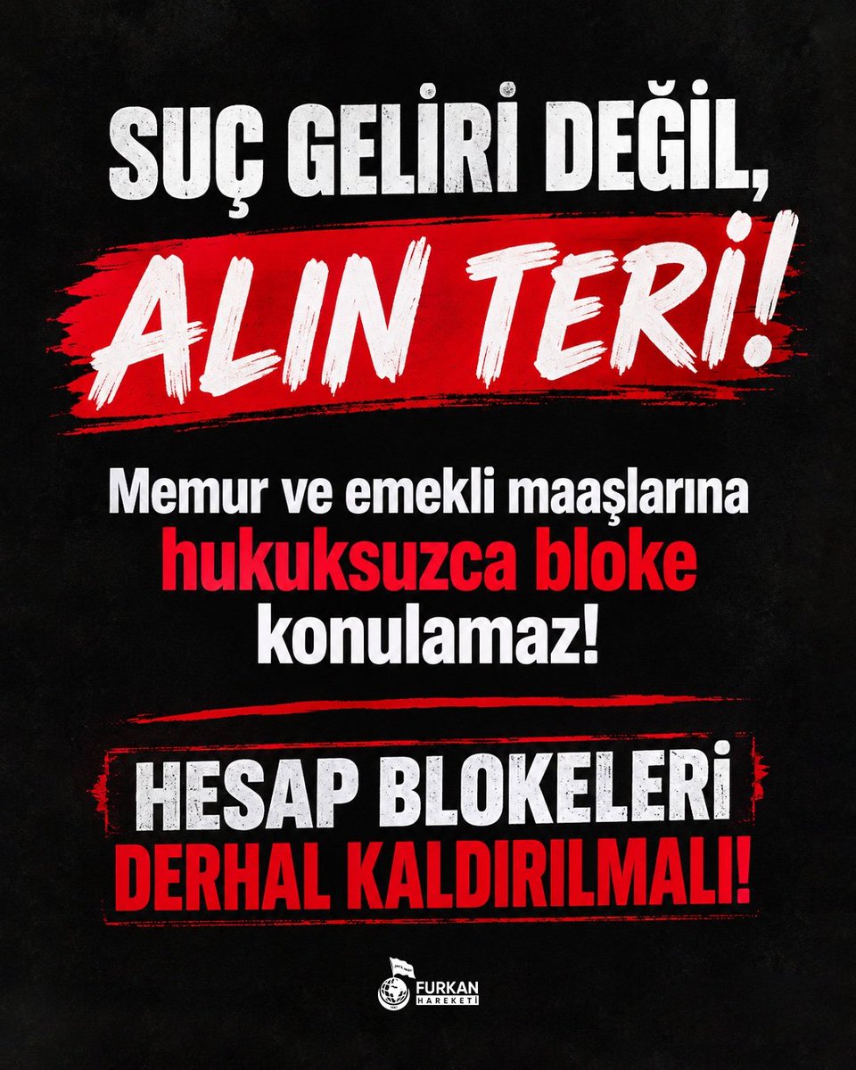 BalSahibi's tweet photo. AlparslanHoca MaaşınaBloke
#FurkanaSistematikZulüm
EmekliMaaşına BlokeZulmü https://t.co/t5BcPgT36O