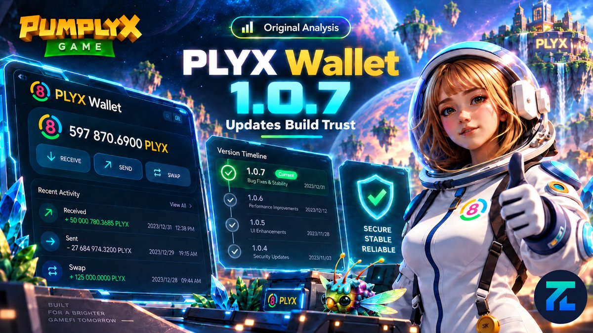 Tork_Lab's tweet photo. PUMPLYX’s Quietest Signal May Be Its Update Cadence

Many Web3 projects announce features faster than they maintain them. PLYX Wallet is showing a different signal: consistent iteration.

Apple’s listing shows v1.0.7, with updates from January through September covering stability, translations, performance, the BNB to opBNB bridge and the maximum amount flow.

The strongest signal is not one feature, but the maintenance loop itself. The next test is whether this discipline continues after TGE, when transaction accuracy and incident response matter even more.

Shipping gets attention. Maintaining what ships earns trust.

🌐 https://t.co/4sOHG5yKyd
📢 https://t.co/omr8L9KrQ1
𝕏 @PumplyxOfficial

Disclaimer: Informational product analysis only. Details may change. Not financial advice or a security guarantee.

$PLYX #PUMPLYX #GameFi #Web3