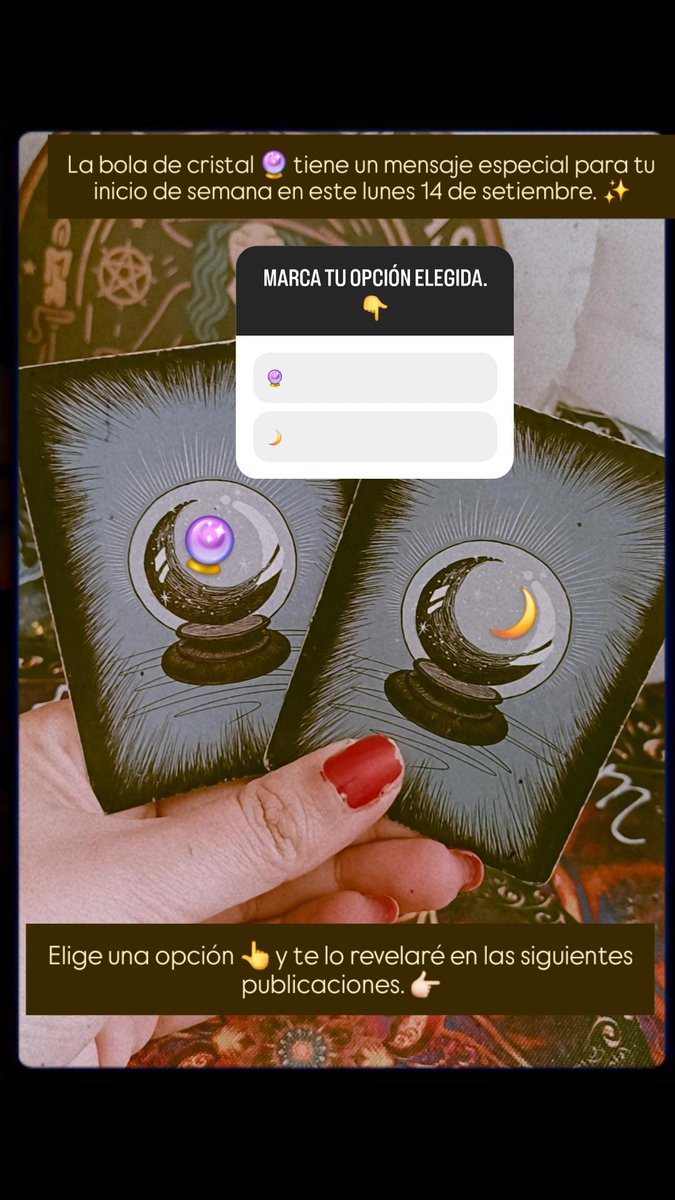 Stephi_Tarot's tweet photo. • ORÁCULO INTERACTIVO DE LA BOLA DE CRISTAL PARA ESTE LUNES 14 DE SETIEMBRE. 🔮✨️
• RECORDÁ DARLE ME GUSTA 👍 A LA PUBLICACIÓN Y DEJARME EN COMENTARIOS SI TE RESONO. ✨️
#tarotonline #tarot #interactivodetarot #tarotparaeldia #energíasdehoy #oráculo https://t.co/gKwwYg1Bs2