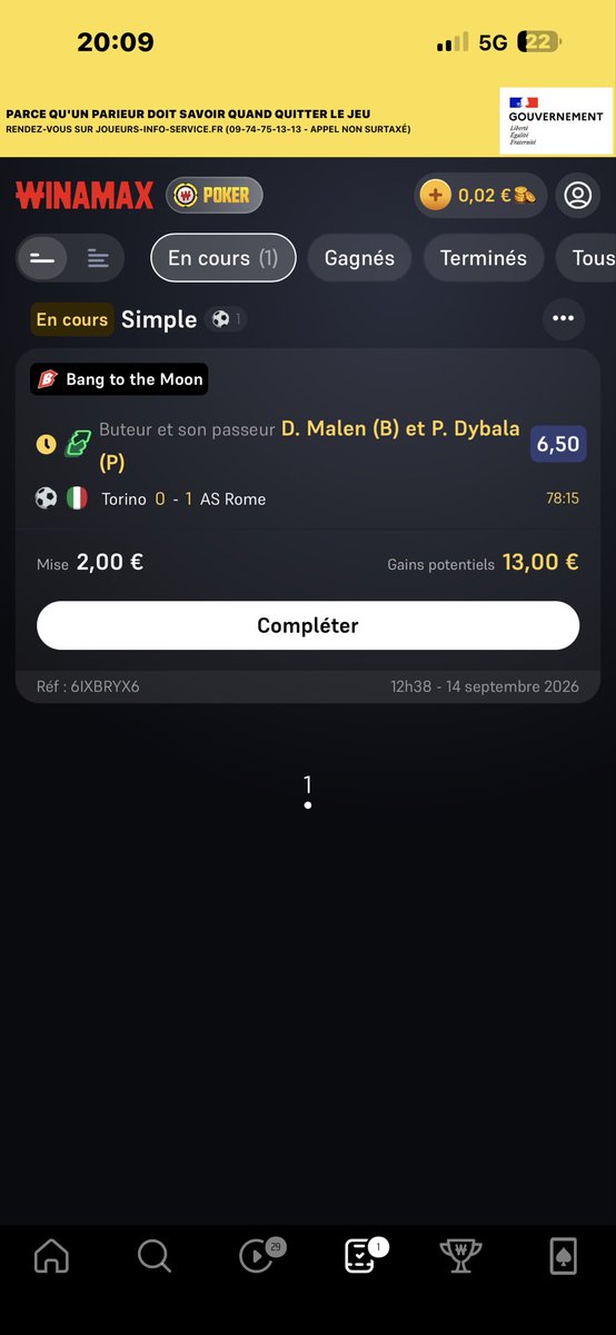 ZPKN1310's tweet photo. @FootProno26 Pour le match de Torino - As Rome c’est bien dybala qui a fait la passe à malen pourquoi mon ticket il est pas passer ? https://t.co/QZRDQnn4pQ