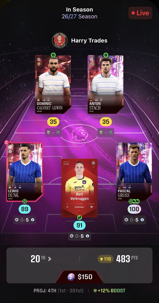 HarryTradesYT's tweet photo. If this lineup finishes 1st in Prem in-season, I’ll giveaway 5x 1 month Patreon memberships for free! 

https://t.co/gSuFqT4Hiv

Just comment your gallery name + retweet to enter! #sorare https://t.co/0Rcpf4UyFT