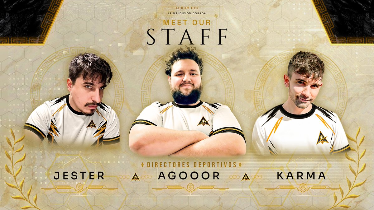 AurumHex's tweet photo. Llega el departamento deportivo

Las 3 caras que van a dar forma desde el interior a todo el proyecto competitvo

Gente especializada con muchas horas de visualización en las diferentes secciones de los eSports

@KarmaAurumHex

@agooor1

@aur_jester 

#TheGoldenCurse https://t.co/pGaeFTc2gv
