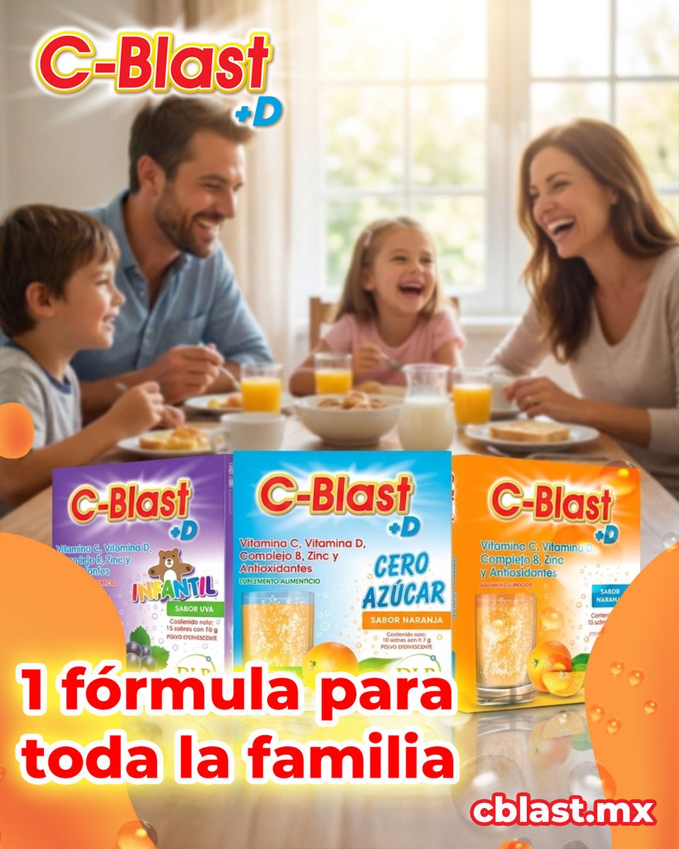 c_blastmx's tweet photo. Cada miembro de tu familia enfrenta sus propios retos de salud. 👨‍👩‍👧‍👦

🟠 Naranja → para papá y mamá
🔵 Cero Azúcar → para quien cuida su glucosa
🟣 Uva Infantil → para los niños

Una sola compra que protege a todos.
→ https://t.co/yGYJwhkiPU 🇲🇽

#vitaminaC #salud https://t.co/c3hzs7OGMC