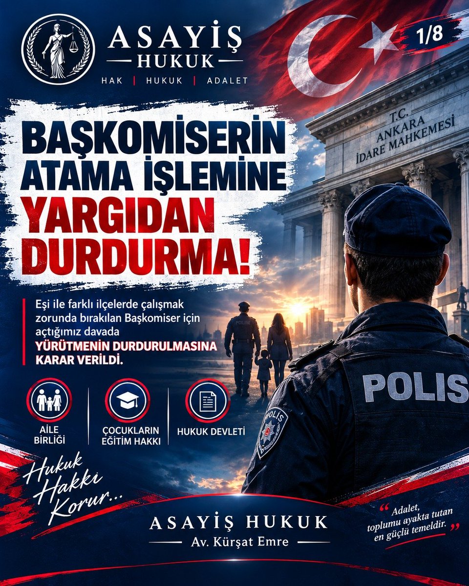 avkursatemre's tweet photo. 📌 Başkomiserin atama işlemine yürütmeyi durdurma kararı

Başkomiser olarak görev yapan müvekkilimiz hakkında tesis edilen atama işlemine karşı açtığımız davada yürütmenin durdurulmasına karar verildi.

Emniyet personelini ilgilendiren emsal kararları paylaşmaya devam edeceğiz.

Asayiş Hukuk