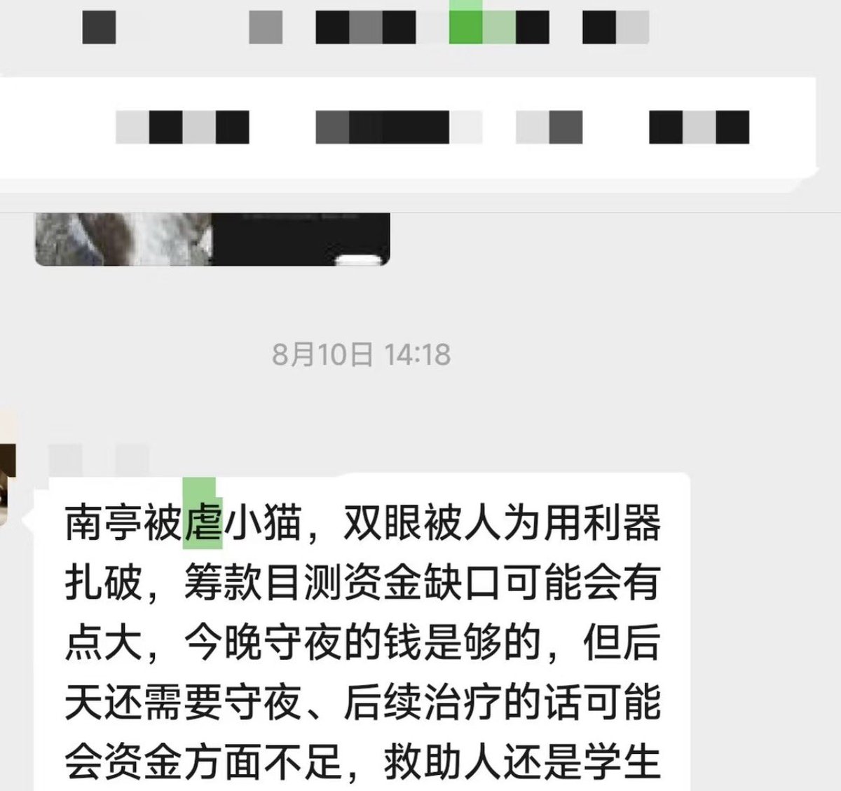 wmtbxsh's tweet photo. 一个月前大学城广工附近的村有小猫被扎眼睛，和这次作案手法一模一样。而且我看那个商场的监控视频，嫌疑人一下子就扎中了受害者的眼睛，完全没有任何反应的时间，很难不让人怀疑他私下经常拿猫猫狗狗来练手…唉，好可怜😭 https://t.co/5RjGIiIvxl