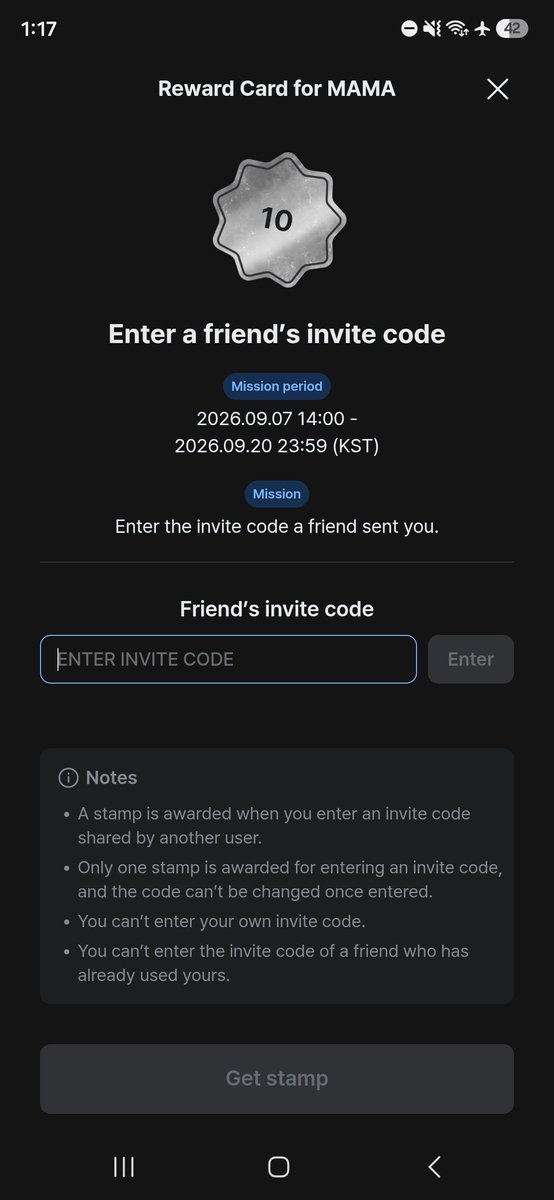 teaquilac's tweet photo. help! i need a new code

#SuperFanBTSMAMA2026
#BTS #ARMY #2026MAMA

my code: 6MQALCBB

share event: https://t.co/sX1RhxGqFe https://t.co/erCAz57XEt