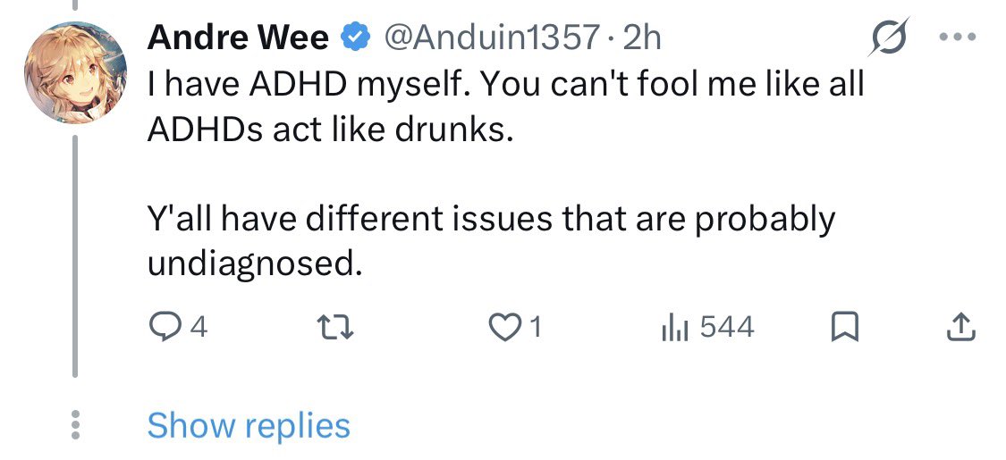 K0olquin's tweet photo. @Anduin1357 @lyricarapbattle @p4649naaaaaa Weird??? I don’t think so, I’m simply trying to correct your ignorance that you have shown in this here comment. but if you don’t want to be corrigible and learn that’s on you.

and like I said, I do have ADHD. I don’t know why this is important to you. https://t.co/vvP5HqXboW
