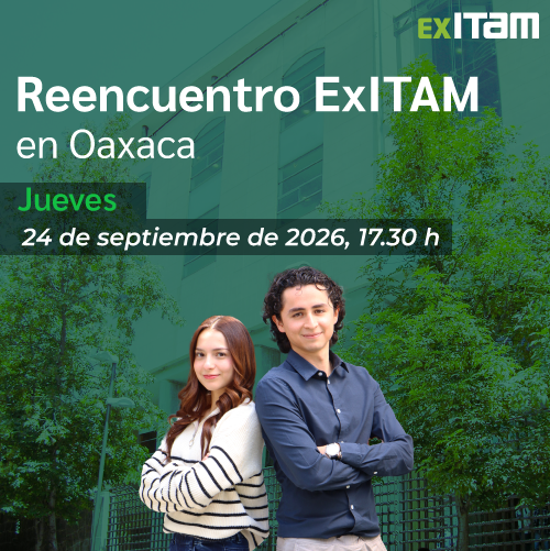 ExITAM's tweet photo. ¡El ITAM llega a Oaxaca!

Invitamos a la comunidad ExITAM a reencontrarse, conectar y fortalecer nuestra red.

Consulta los detalles y regístrate: https://t.co/Qp3Rzj0aAY https://t.co/pmbEKcpjHw