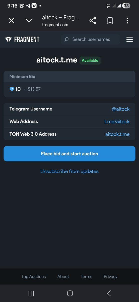 Teke640896's tweet photo. 🚀 Premium Telegram Username Available on Fragment!
​Grab @aitock before it's gone. Perfect for your brand, channel, or personal project.
​Bid or buy directly here:
👇
https://t.co/O7V73EBK39
​#TelegramUsername #Fragment #TON #Crypto #NFT https://t.co/55mtOINNaL