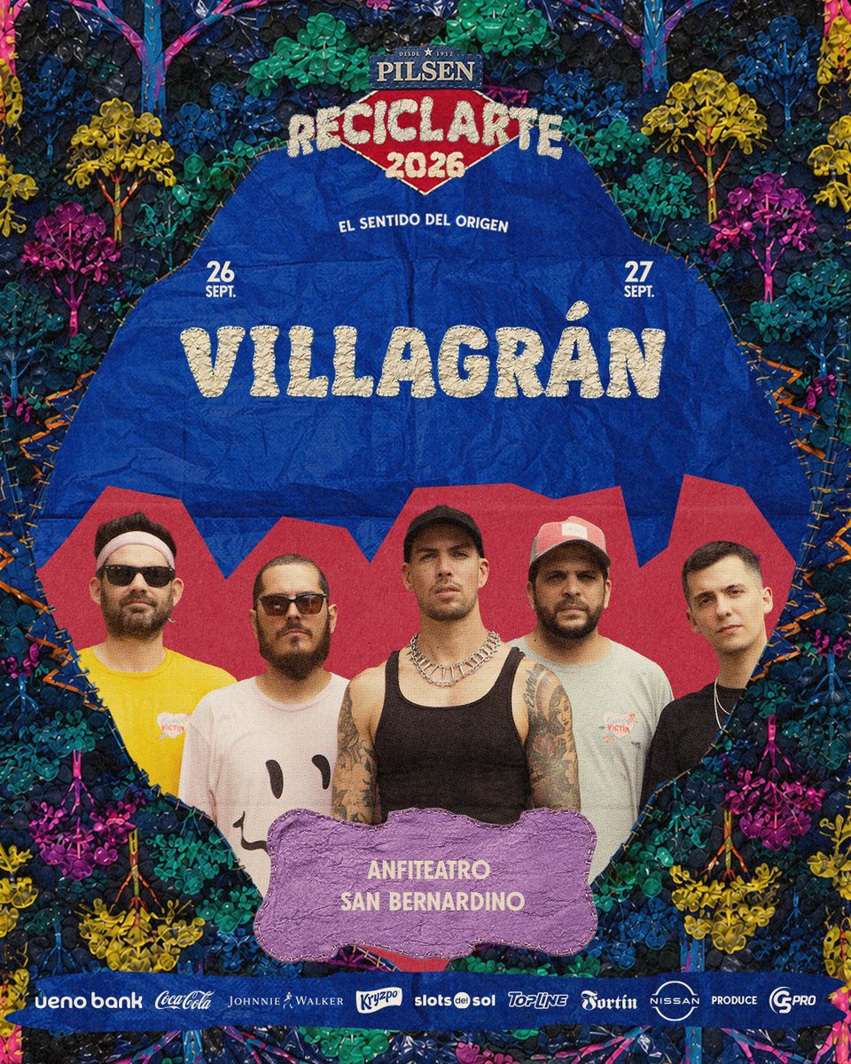 G5pro's tweet photo. Kchiporros, La Secreta, Ripe Banana Skins, Villagrán y más talento nacional se encuentran en Pilsen Reciclarte 2026. 🇵🇾

Dos días para celebrar nuestra música en el Anfiteatro de San Bernardino.

Últimos días de venta: asegurá tu entrada y vivilo en primera fila.