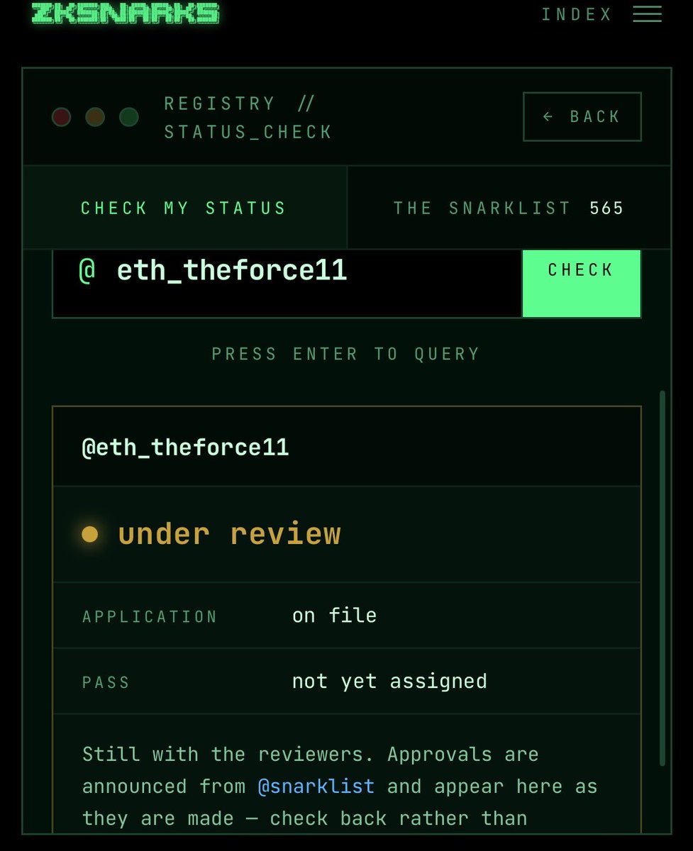 eth_theforce11's tweet photo. @zksnarks_ @snarklist Pls 🙏 https://t.co/YuF4xVRMGw