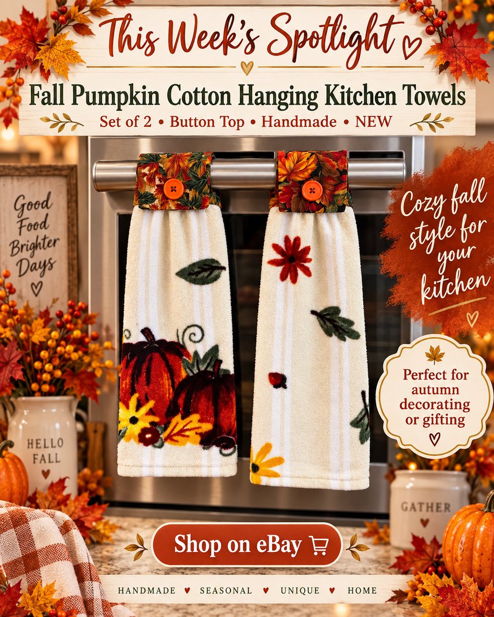 KellyJoDesigns1's tweet photo. 🍂 This Week’s Spotlight! 🍂
Would you keep them for yourself or give them as a fall gift? 🧡
🛒 https://t.co/vLWnMYvNE8
#FallDecor #FallKitchen #PumpkinDecor #HandmadeHome #HandmadeGifts #KitchenDecor #AutumnDecor https://t.co/eb6LHAMq82