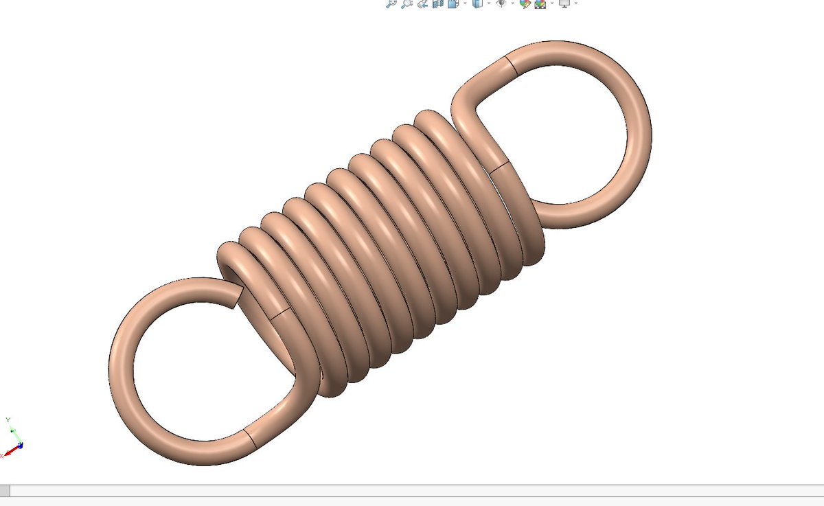 jreal102's tweet photo. Day 22/30 - SolidWorks Challenge ⚙️🔥 

Today, I learned how to draw a spring on Solidworks. 
For this design, I make use of features like projected curve, Helix and spiral, composite curve and Sweep Boss/Base.
It was a tricky one to draw but I found it enjoyable while drawing it https://t.co/6aZ3P3HBl8