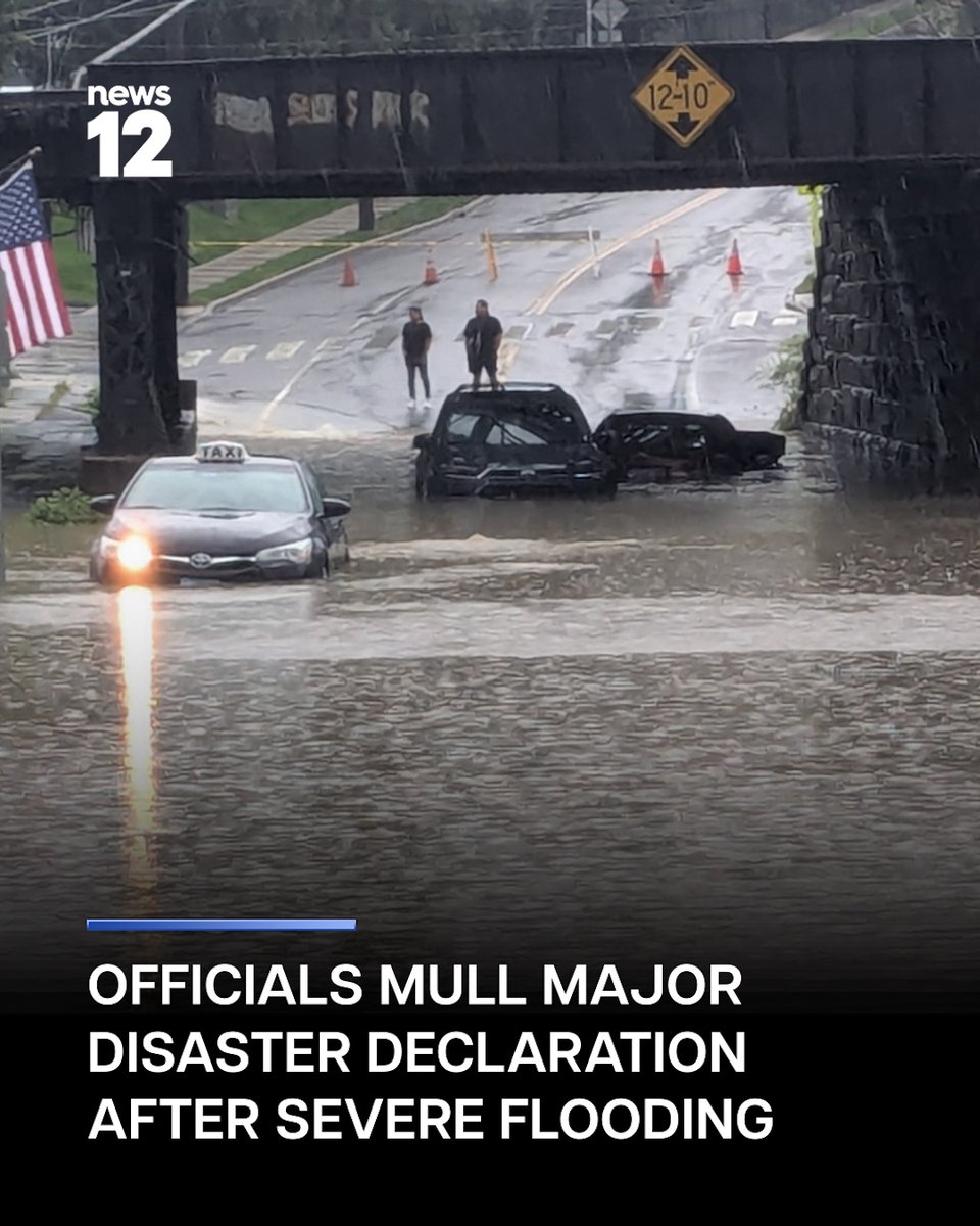 News12CT's tweet photo. FLOOD AFTERMATH: Connecticut officials are considering whether to request a federal major disaster declaration after severe flooding in Fairfield County.
#News12 #Connecticut #FloodAftermath #EmergencyResponders
https://t.co/hGFFONC8f6 https://t.co/Fv2tdimELV