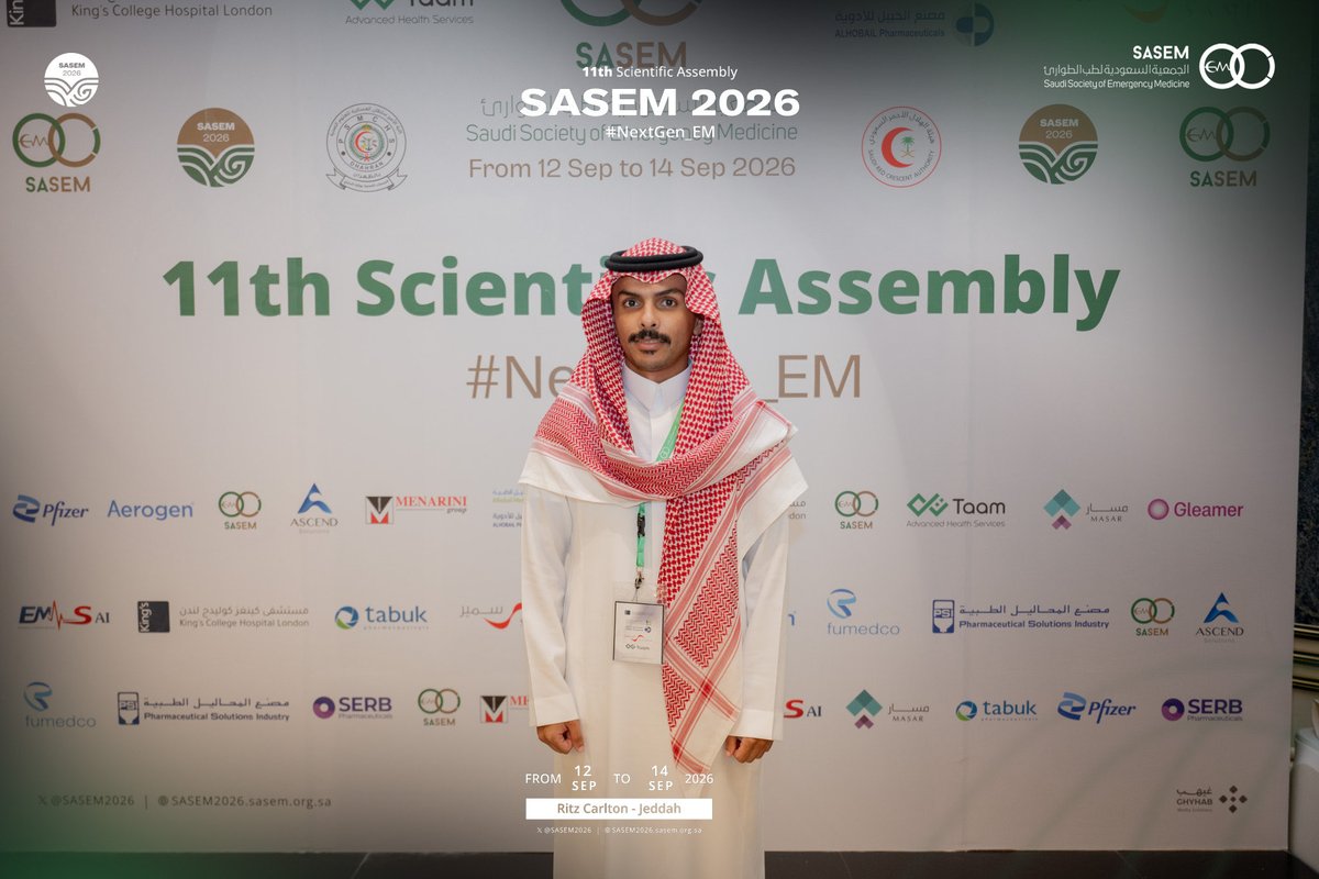 HFA11_'s tweet photo. Honored to have been part of the SASEM 2026 Organizing Team.

Proud to contribute to shaping the next generation of Emergency Medicine. 🚑🩺

#SASEM2026 #NextGen_EM https://t.co/DYIF8zgZxw