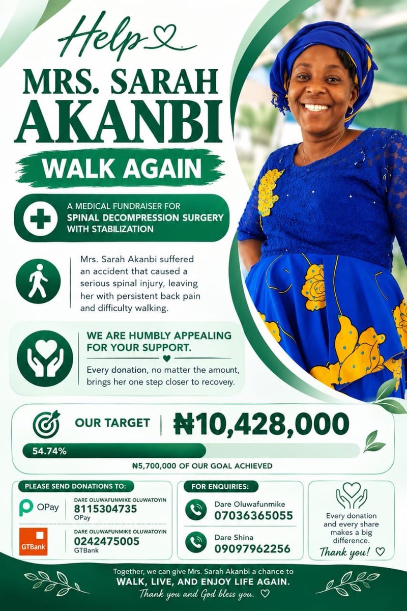 jonathanseun's tweet photo. Thanks for helping us raise the amount we've raised for mummy

So far we've raised 5.7 MILLION, we have 4.3 MILLION to go so mummy can walk again

Help us repost, quote and donate

Thanks https://t.co/BEhkVXJFq6