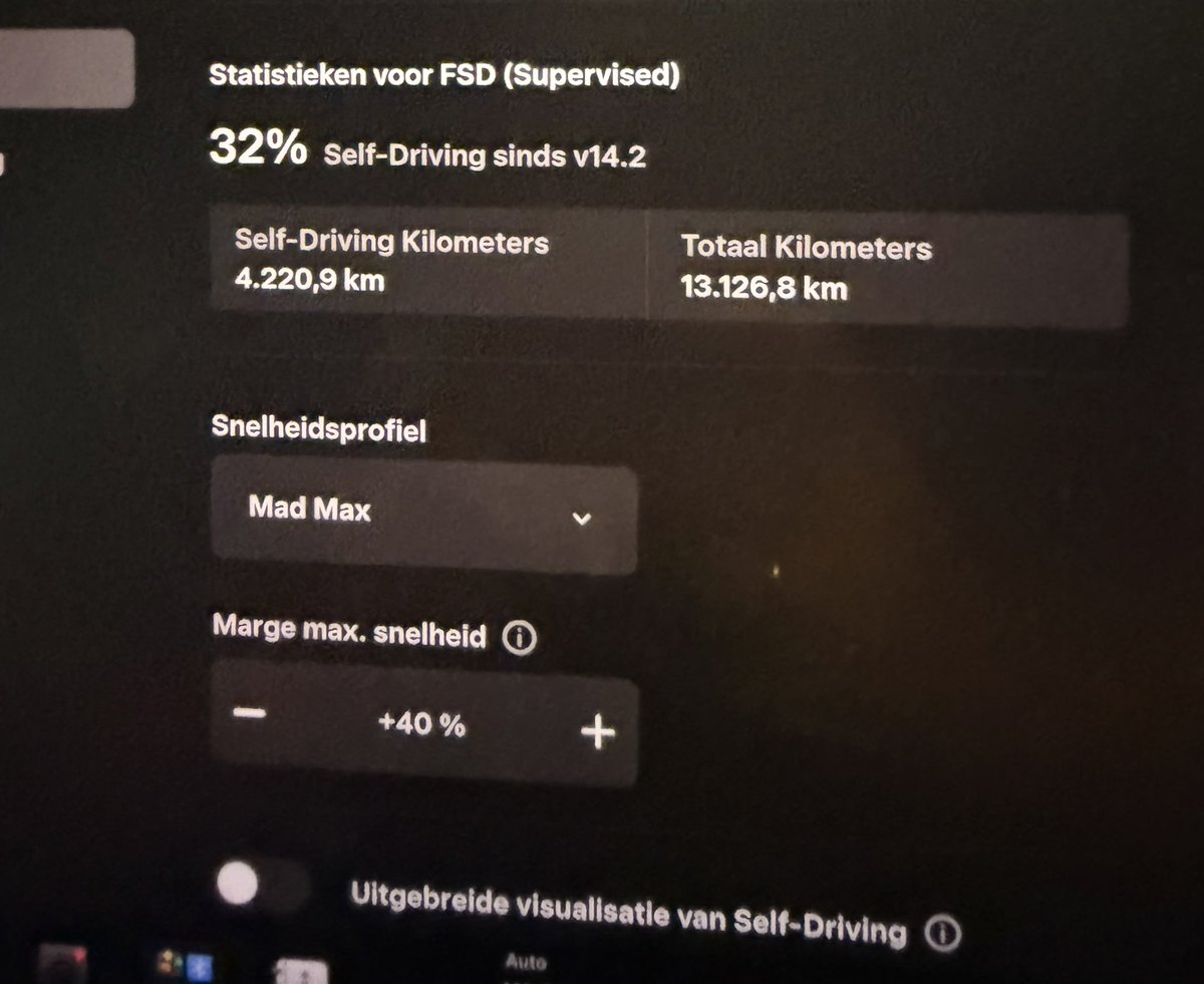 mikegapinski's tweet photo. Hello and welcome, you’ve been liberated. 

That’s even better than the American:
- European FSD model (summer update)
- Respects the speed offset
- Speed profiles including Mad Max
- Parking options
- Ability to change the max speed. 

That’s not a US computer (no miles per hour).

I guess that nobody dives deeper into FSD more than I do since the 8th of April but it feels good to finally hold all the cards 🥹

Development vehicle, not reproducible easily in customer vehicles, no CAN involved, don’t ask me how, doing this might result in a permanent FSD ban.