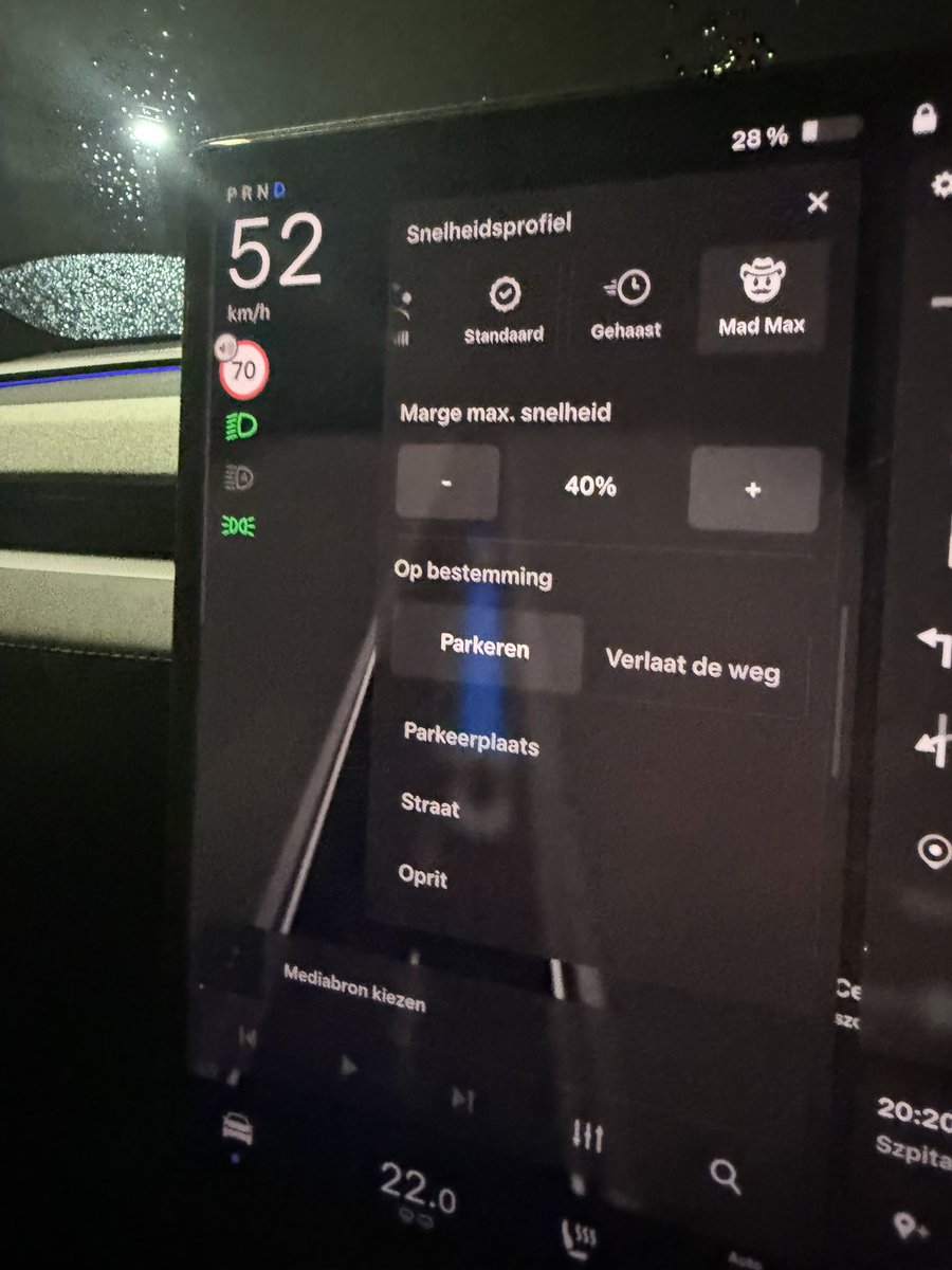 mikegapinski's tweet photo. Hello and welcome, you’ve been liberated. 

That’s even better than the American:
- European FSD model (summer update)
- Respects the speed offset
- Speed profiles including Mad Max
- Parking options
- Ability to change the max speed. 

That’s not a US computer (no miles per hour).

I guess that nobody dives deeper into FSD more than I do since the 8th of April but it feels good to finally hold all the cards 🥹

Development vehicle, not reproducible easily in customer vehicles, no CAN involved, don’t ask me how, doing this might result in a permanent FSD ban.