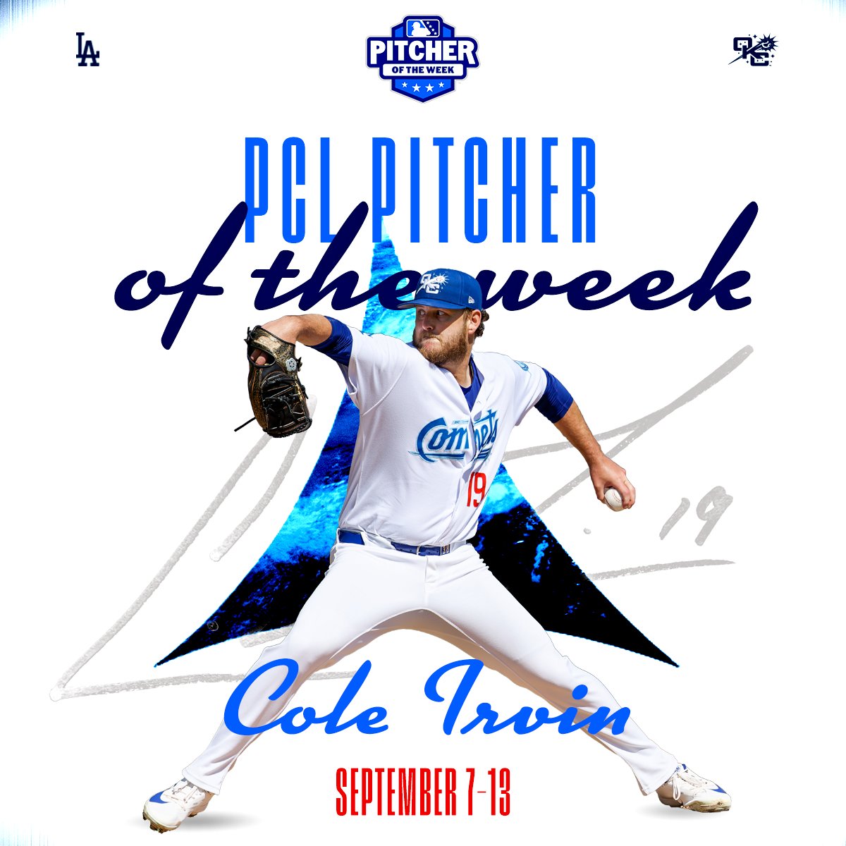 OKC_comets's tweet photo. Cole Irvin is PCL Pitcher of the Week! 🏆 

After tossing 9.2 scoreless innings across two starts last week against Sugar Land, Irvin earns the honor from Minor League Baseball. He lowered his league-leading ERA to 3.09 and becomes the third Comets pitcher to earn a weekly award this season. 👏

Read the full story and learn more about his earnings at the link in our bio!