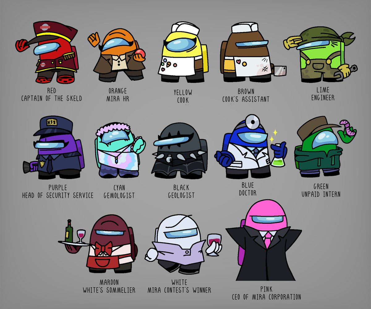 PurpleGeist_87's tweet photo. Among Us Show lil' redesigns
+Sommelier Maroon and CEO Pink

#amongusshow #redesign #artwork #idk https://t.co/feqBVMsAbk