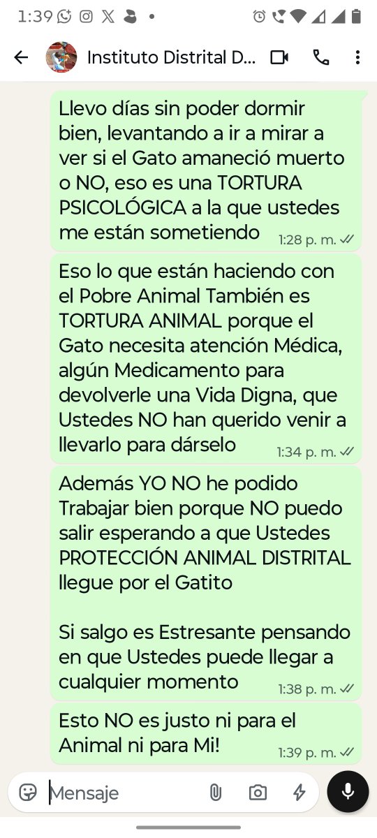 VDiplomaticos's tweet photo. @AnimalesBOG @FiscaliaCol @Bogota @AHLLAMAS @PGN_COL
@FiscaliaCol
@Bogota
@CarlosFGalan
@clarasandoval
Hace YA 12 días un Vecino me trajo un GATO de CALLE

Llamé al 123 y ellos al INSTITUTO DISTRITAL DE PROTECCIÓN ANIMAL

Es OBVIO que REQUIERE TRATAMIENTO MÉDICO 

Pero, NO han querido venir x ÉL 😿

PREVARICATO POR OMISIÓN https://t.co/VG0KYmtOFM