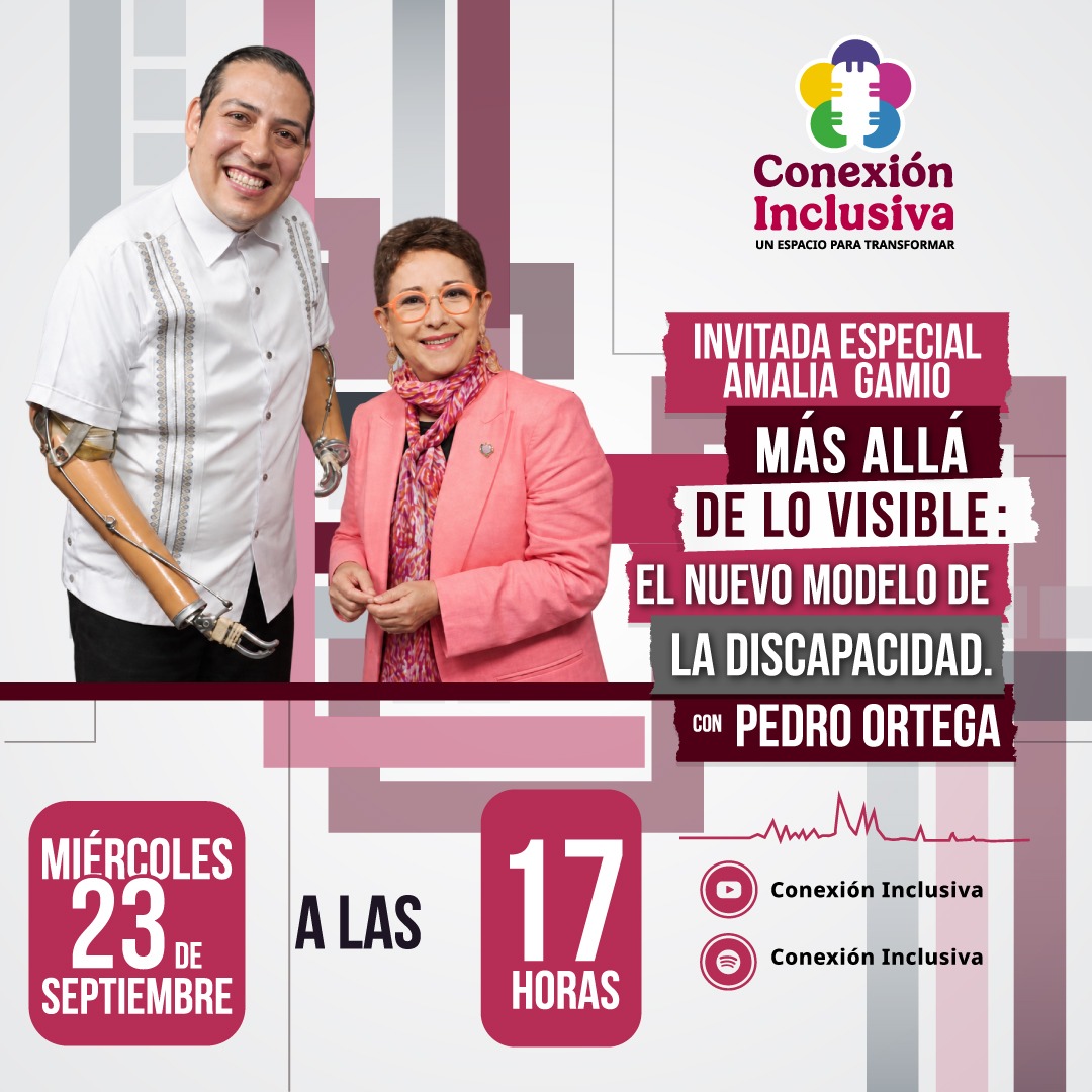 SoyPedroOrtega's tweet photo. ¡Nace #ConexiónInclusiva! 🎙️
Un espacio para conversar y abrir nuevas perspectivas sobre discapacidad, inclusión y derechos.
En nuestro primer episodio, “Más allá de lo visible: El nuevo modelo de la discapacidad”, nos acompaña la Mtra. Amalia Gamio Ríos. 

¡Acompáñanos! https://t.co/qL7MouZYSj