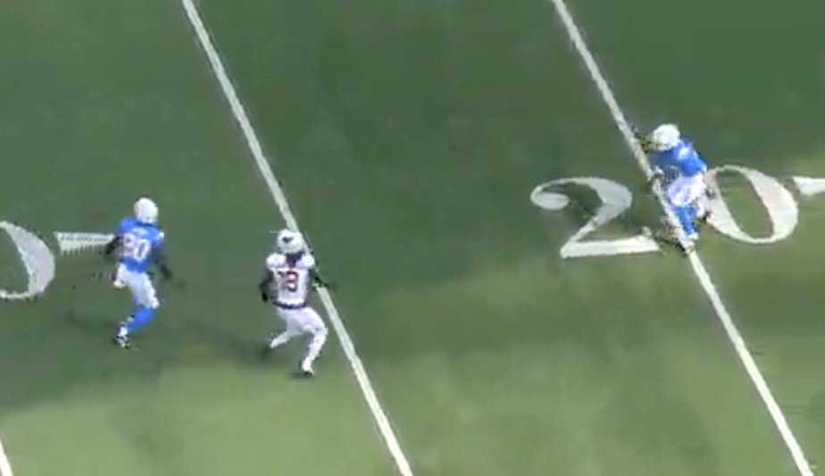 DonnieDruin's tweet photo. Working on a story about this but Marvin Harrison Jr. was only targeted three times in LA. 

Watching the film he was open numerous times or had this attention on him defensively. These were all just in the first quarter. https://t.co/3xwdiUWrHX
