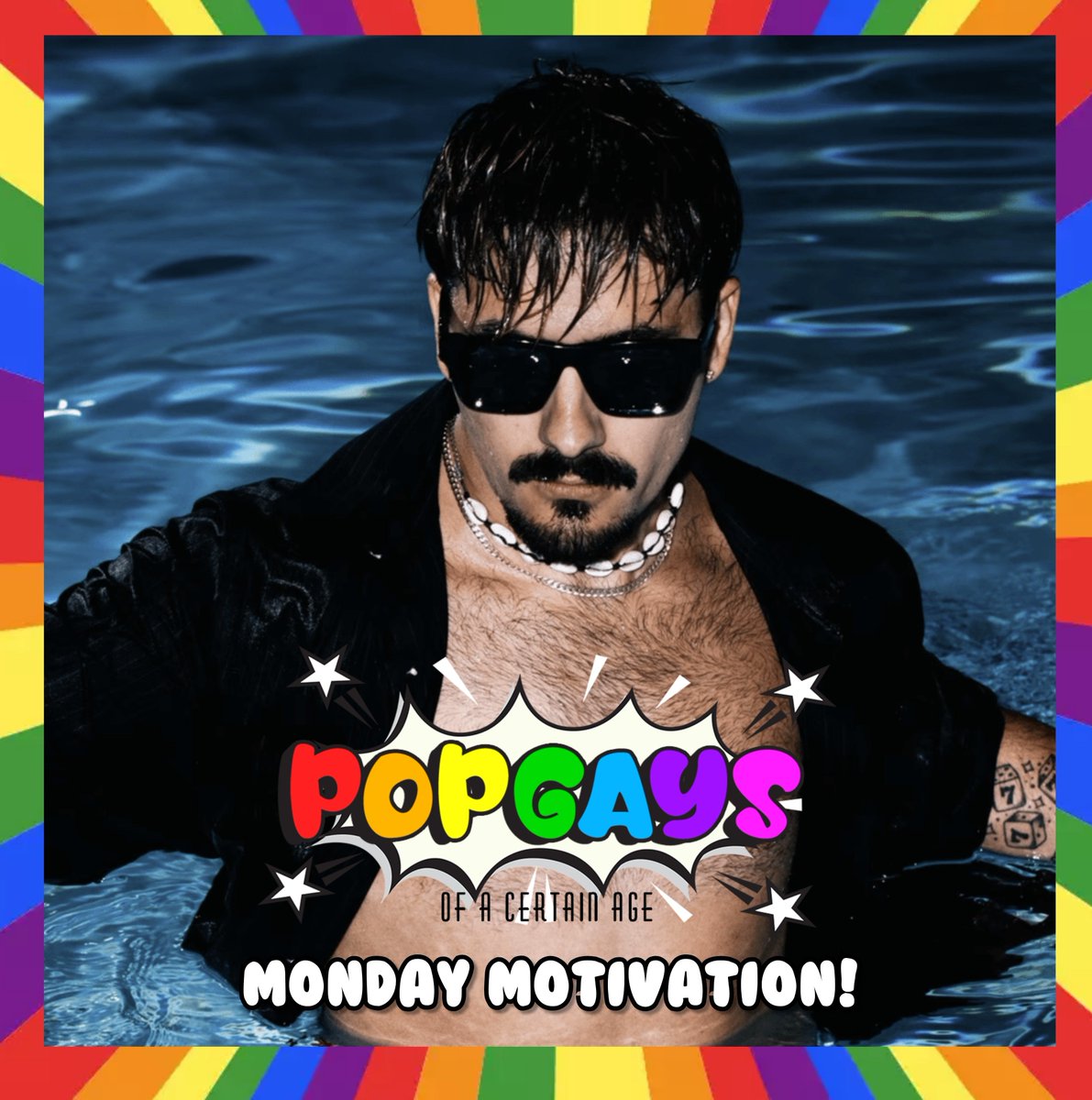 PopGays's tweet photo. #mondaymotivation is this 90's euro dance style banger from @stachepapi 
We aren't sure about the smoking a fayyyyyygAH! in the video, will stunt your growth!
https://t.co/lt8CbVhgnY https://t.co/VJAS36Zs9z