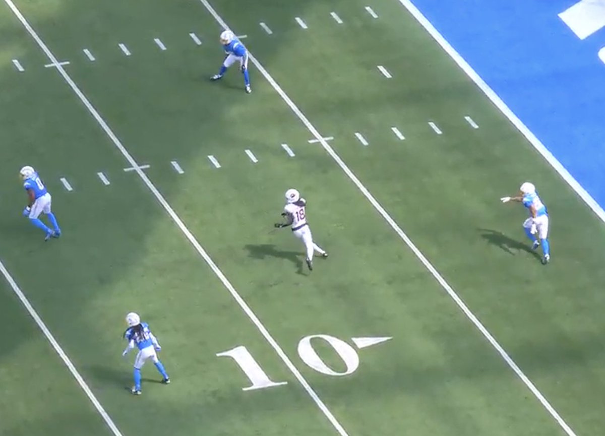 DonnieDruin's tweet photo. Working on a story about this but Marvin Harrison Jr. was only targeted three times in LA. 

Watching the film he was open numerous times or had this attention on him defensively. These were all just in the first quarter. https://t.co/3xwdiUWrHX