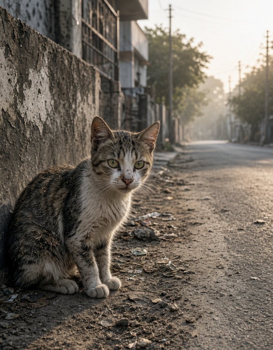 BetterWithCat's tweet photo. Some cats don’t have a home.

They have a street corner,
an empty box,
and a little hope that someone will be kind today.🐾

If you can help one, help one. ❤️🐱 https://t.co/vvTsRFob1A