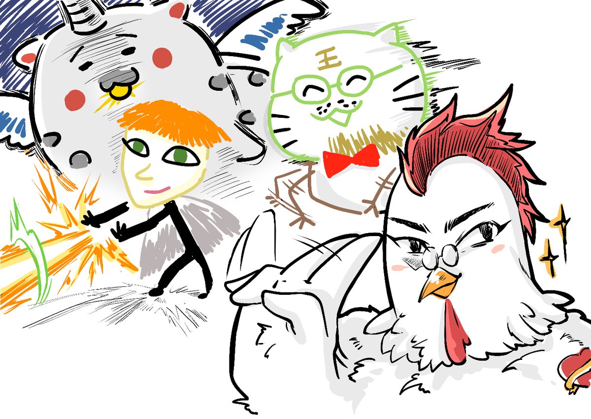 tacatillust's tweet photo. #阿萬人迷  (?) #no萬here
原來今天是新型態公布，雕雞喜獲2.0(X)
我的靈魂不夠自由，多加了添足碎筆 https://t.co/PTPkhvU8KY