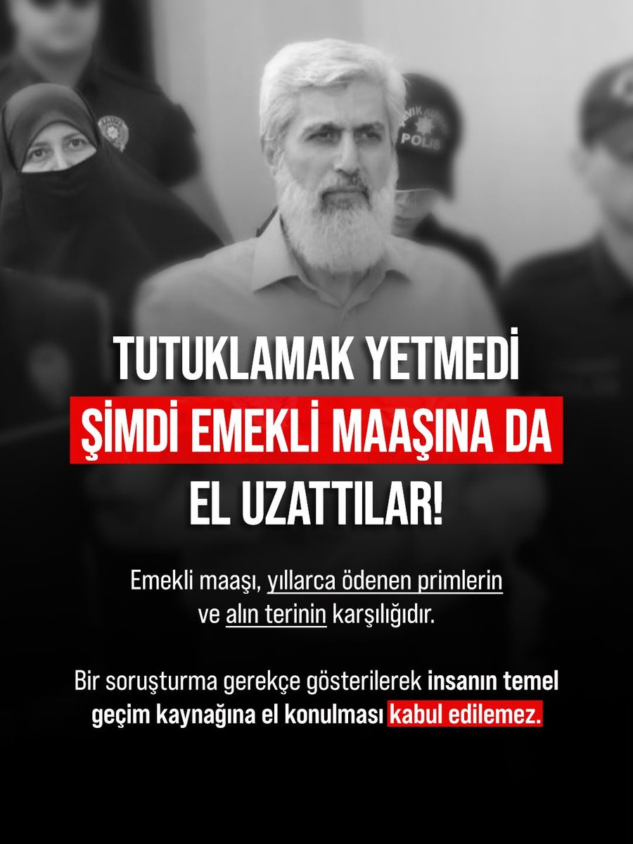 hakanyaras's tweet photo. Karanlık odalarda kafa patlatıyorsunuz "biz bu adama nasıl zarar verebiliriz?" Diye, tabi o sırada vicdanınızı tüm duygularınızı bir kenara bırakıyorsunuz. 

İnşallah Rabbim de ahiret günü sizleri cehennemin en dibinde bir kenarda bırakır da bu zulümleriniz size ateş olarak geri döner...

AlparslanHoca MaaşınaBloke
#FurkanaSistematikZulüm
EmekliMaaşına BlokeZulmü