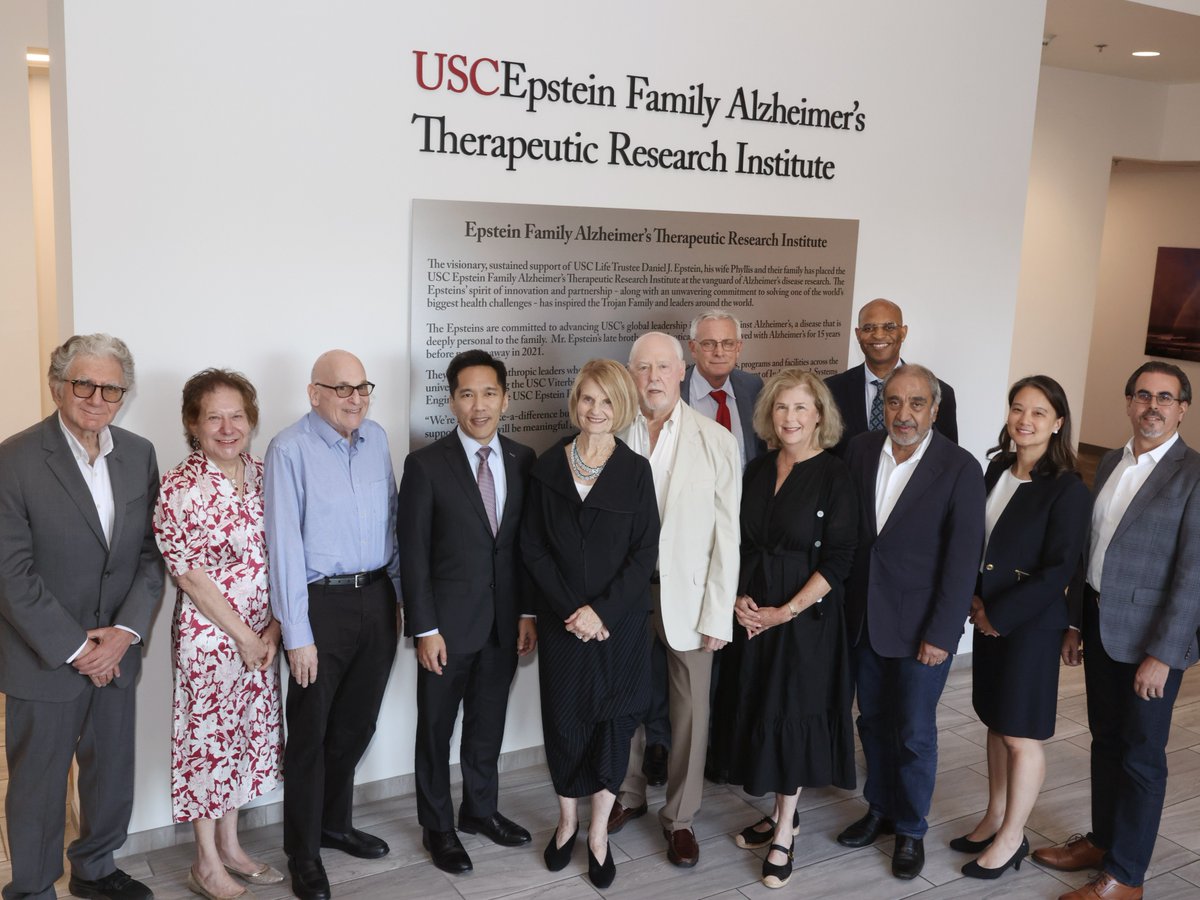 KECKSchool_USC's tweet photo. USC hosted a celebration for the renaming of the Epstein Family Alzheimer's Therapeutic Research Institute (@ATRI_USC).

The Epstein family's generosity is accelerating the path to Alzheimer’s prevention, solidifying @USC's role as the leader in #AlzheimersResearch. https://t.co/e6V2sAdacf