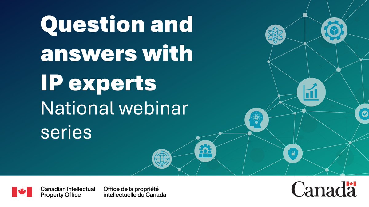 CIPO_Canada's tweet photo. Missed one of our IP webinars? Don’t worry! They’re now available on YouTube. 🎥 

Learn how IP can support business growth through trademarks, patents, contracts, international expansion and more. Watch now: https://t.co/gENcBDokTu https://t.co/QWGZfMf15G