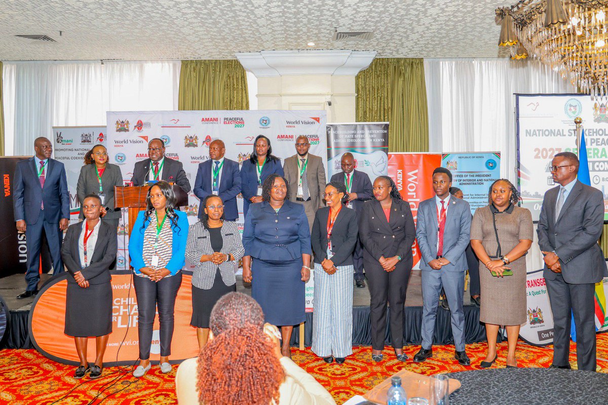 NCIC_Kenya's tweet photo. |Amani Conference 2026 |

Today, national stakeholders came together with one shared commitment: an #ElectionsBilaNoma 2027. From prevention and responsible political leadership to youth engagement, coordination and the National Peace Charter, the message was clear—peace must begin before conflict does.

We close day one of the conference with a call to turn commitment into action and keep Kenya peaceful before, during and beyond 2027.

@irck_info @WorldVisionKE @NSCpeace @Kenyajudiciary @NPSOfficial_KE @ORPPKenya @ODPP_KE @IEBCKenya 
#AmaniConference2026 #PeacefulElection2027 #UchaguziBilaNoma #OnePeopleOneNationOneDestiny