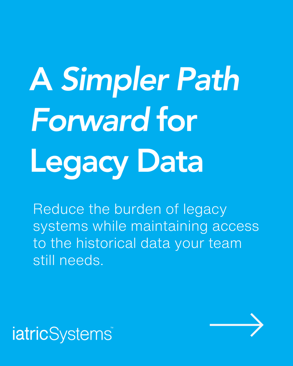 IatricSystems's tweet photo. Data Extraction Suite helps you preserve the MEDITECH data your organization still needs without having to stay tied to aging systems longer than necessary. 

Learn more here: https://t.co/kJlTheHSif https://t.co/TB0n7A1jYe