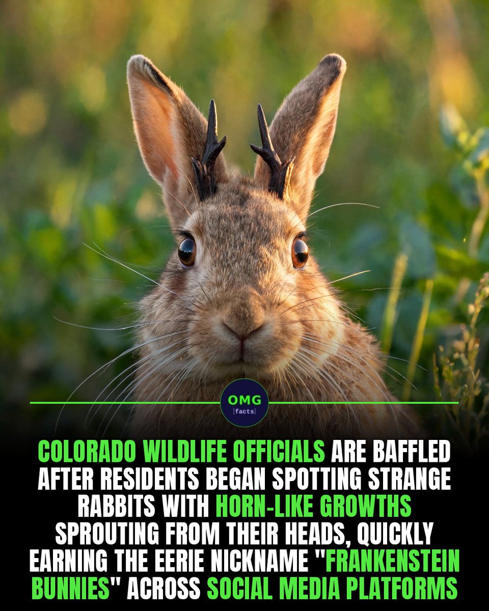 OMGFacts's tweet photo. ๐ฐ Colorado rabbits are growing horns.
A virus causes keratin tumors on their faces.
The real jackalope myth?
Sources: Colorado Parks, NWHC
#omgfacts #wildlife #Colorado #Jackalope https://t.co/iIIGWdsVjg