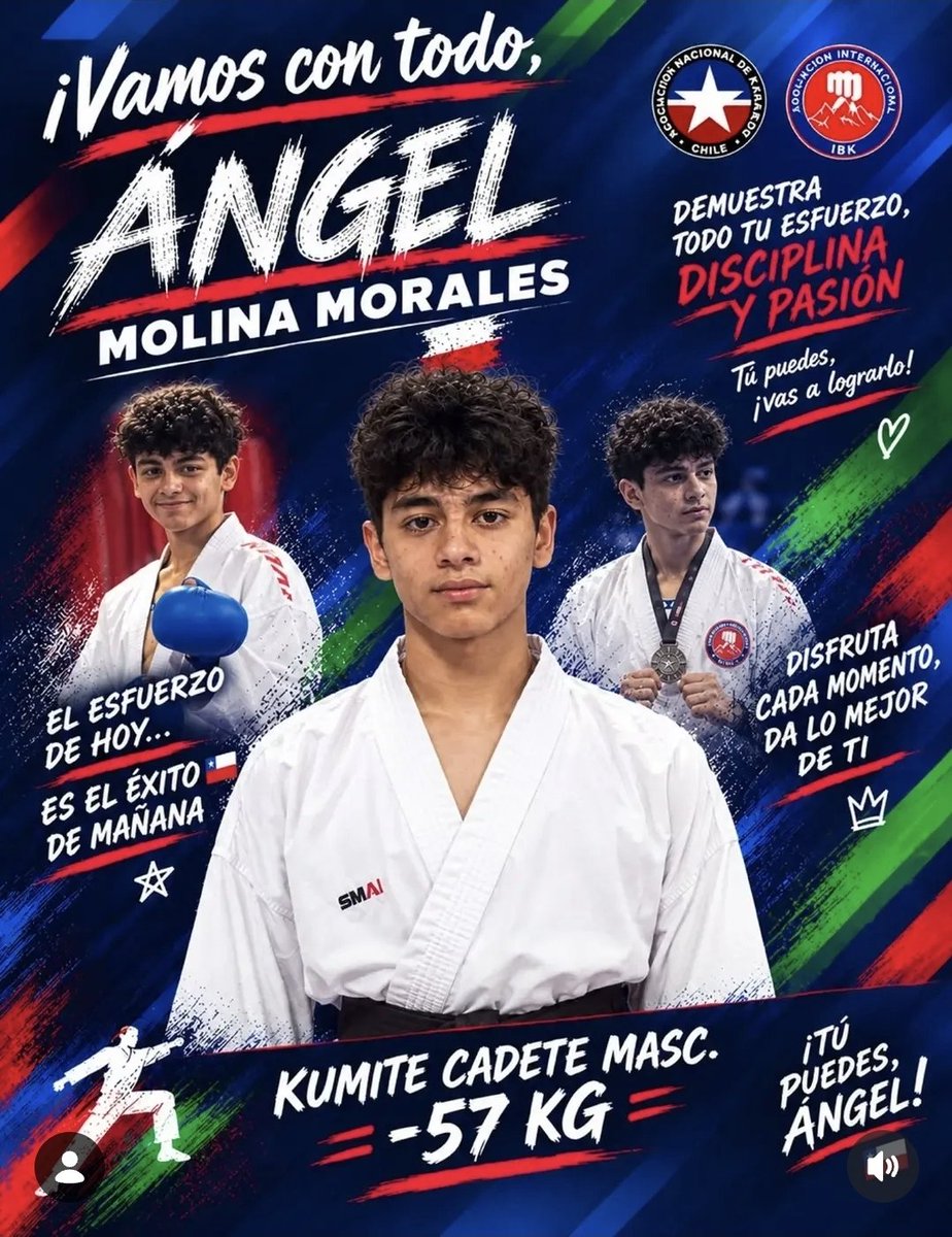 dossesv's tweet photo. ANGEL MOLINA 
necesita nuestro apoyo para poder representar a Chile en Polonia...
N1 en su categoria
Hagamos esto posible 💪
@aluksicc @leonardofarkas @RafaAraneda @RadioCarolina @C1audioBravo @Alexis_Sanchez @kingarturo23 https://t.co/O1s3F3783K